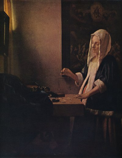 Kvinna som håller en balans, c1664 av Jan Vermeer van Delft