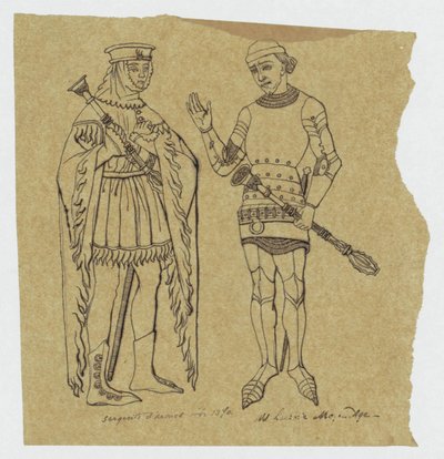 Zwei mittelalterliche Soldaten vor 1370 av Jan Veth