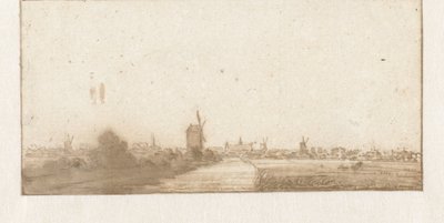 Utsikt över en stad (Leiden?) av Jan Vincentsz. van der Vinne (possibly)
