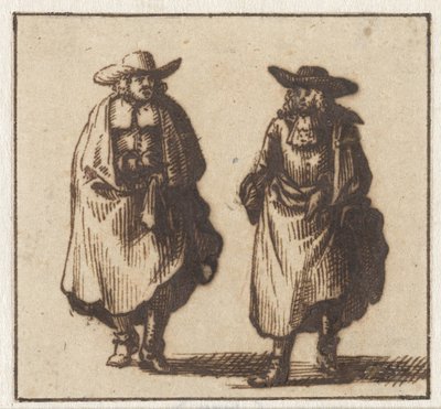 Två stående herrar i tunga kappor av Jan Vincentsz. van der Vinne (possibly)