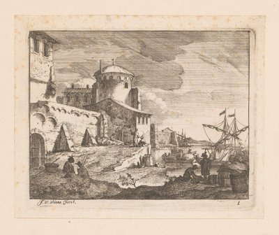 italiensk hamn av Jan Vincentsz. van der Vinne