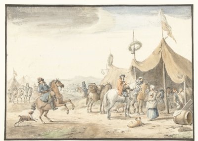 Arméläger med ryttare av Jan Vincentsz. van der Vinne