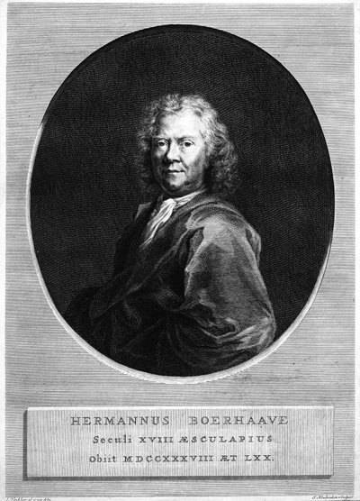 Herman Boerhaave, graverad av Jacobus Houbraken av Jan Wandelaar