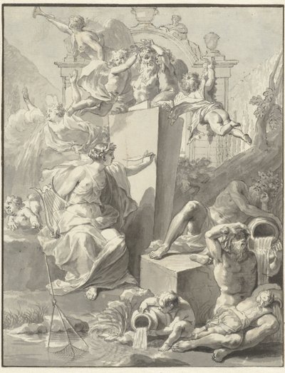 Design för titelbladet av W. van der Hoeven, Westermeer, 1721 av Jan Wandelaar