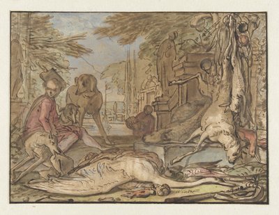 Stilleben av spel av Jan Baptist Weenix