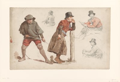 Figurstudier av Jan Weissenbruch