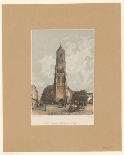 Utsikt över New Church i Delft Stora kyrkan i Delft (titel på objekt) av Jan Weissenbruch