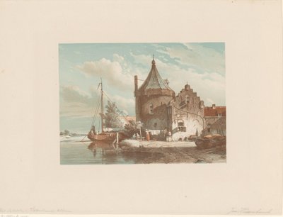 Utsikt över Waltoren i Culemborg av Jan Weissenbruch
