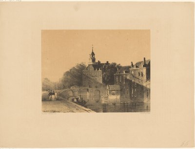 Stadsbild med kanal av Jan Weissenbruch