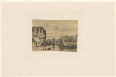 Stadsbild med kanal av Jan Weissenbruch