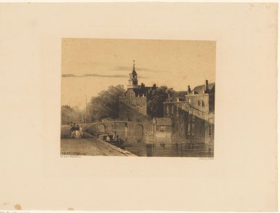 Stadsbild med kanal av Jan Weissenbruch