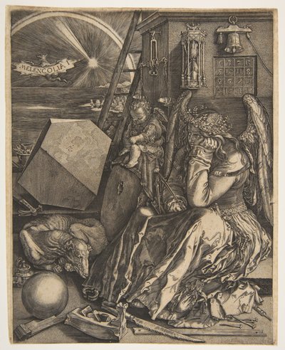 Melencolia I kopia, 1602. av Jan Wierix