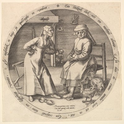 Den skällande kvinnan och den kaklande hönan, ca. 1568. av Jan Wierix