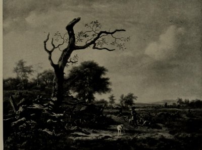 Holländska: Landskap med vilande jägare Det bladlösa trädet av Jan Wijnants