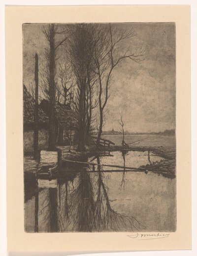 Dike vid Nootdorp av Jan Willem Nortier (signed by artist)