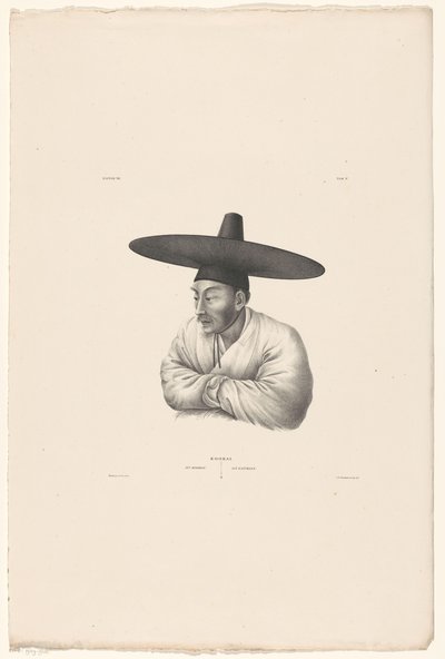 Porträtt av en koreansk köpman Koorai / En köpman / Ein Kaufmann (titel på objekt) av Jan Willem Vlaanderen