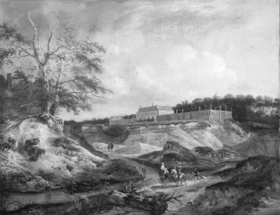 En herrgård på en brant kalkkulle av Jan Wouwerman