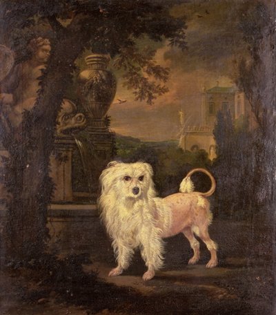 En Lowchen Vid En Fontän av Jan Wyck