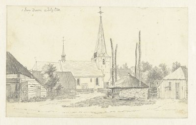 Utsikt i byn Doorn, med kyrkan av Jan de Beijer