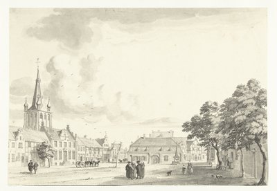 Utsikt över Uerdingen-marknaden av Jan de Beijer