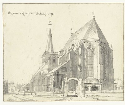 Stora kyrkan i Sonsbeck Den stora kyrkan i Sonsbeek (titel på objekt) av Jan de Beijer