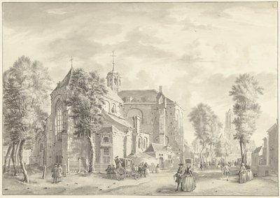 Pieterskerk i Utrecht med Dom i bakgrunden av Jan de Beijer