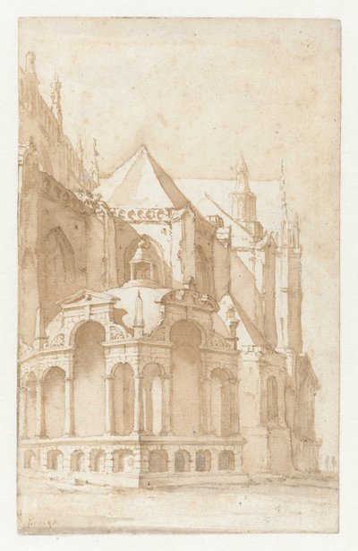 Beckeneel House på Nieuwe Kerk i Amsterdam av Jan de Bisschop
