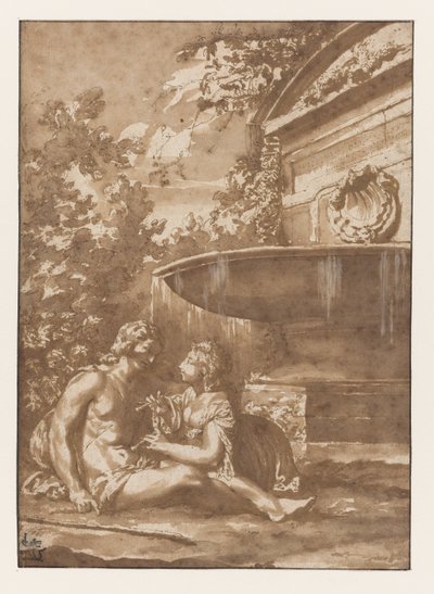 Idyll vid en fontän av Jan de Bisschop