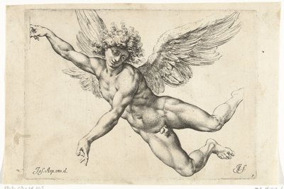 Studera för en naken, flygande ängel Paradigms graphics variorum artificum (serietitel) av Jan de Bisschop