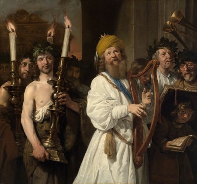 Kung David för förbundsarken till Jerusalem av Jan de Bray