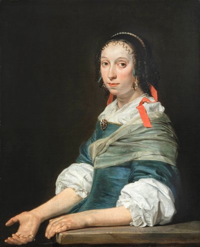 ""Porträtt av en ung kvinna"" (Porträtt av en ung kvinna) Målning av Jan de Bray (ca 1627-1697) av Jan de Bray