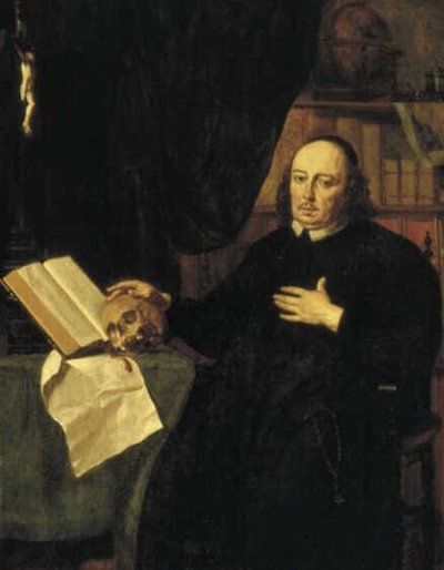 Porträtt av en pastor av Jan de Bray