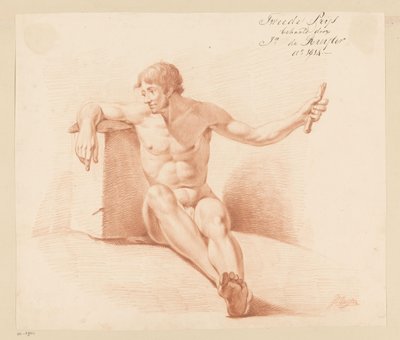 Sittande manlig naken, sedd framifrån (2:a pris 1814) av Jan de Ruyter