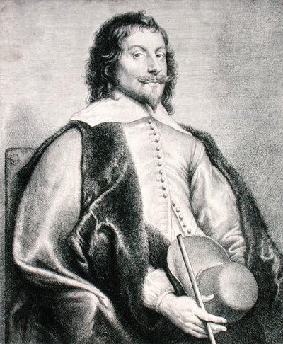 Nicolas Lanier (f.1588) graverad av Lucas Vostermans (gravyr) av Jan the Elder (after) Lievens