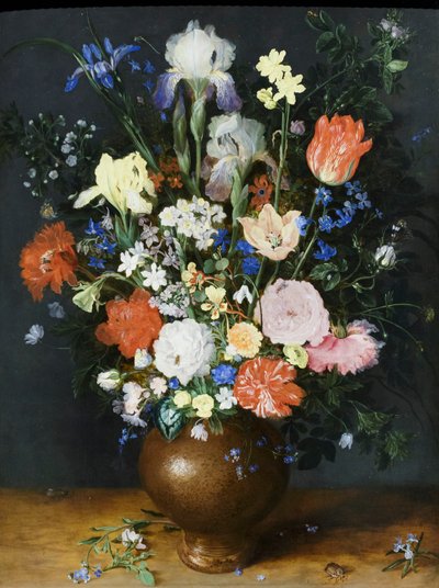 Blombukett i lervas, ca 1609 (olja på trä) av Jan the Elder Brueghel