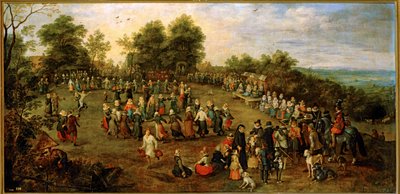 Folkdans inför ärkehertigarna ... (målning på duk) av Jan the Elder Brueghel