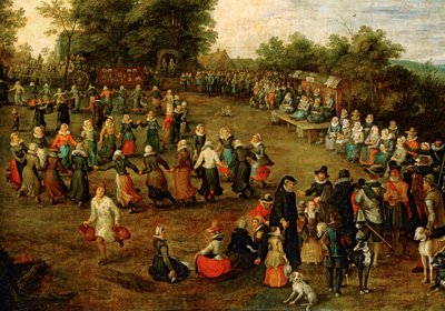 Folkdans inför ärkehertigarna ... (målning på duk) av Jan the Elder Brueghel