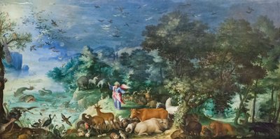 Landskap med skapandet av djuren av Jan the Elder Brueghel