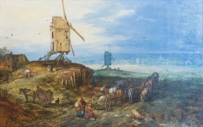 Landskap med väderkvarnar av Jan the Elder Brueghel