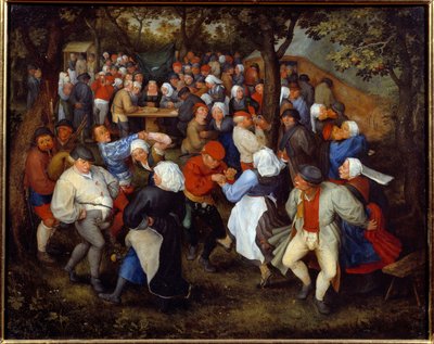 Rosfesten eller bröllopsdansen. Målning av Jan I Brueghel Dit De Velours (1568-1625) Ec. Flam av Jan the Elder Brueghel