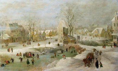 Vinterscen i Holland av Jan the Elder Brueghel