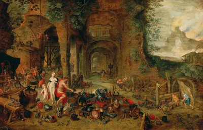 Venus i Vulcans smedja av Jan the Younger (workshop) Brueghel