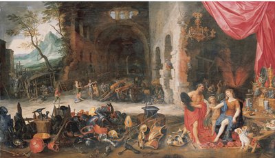 Venus vid Vulcans smedja av Jan Brueghel the Younger
