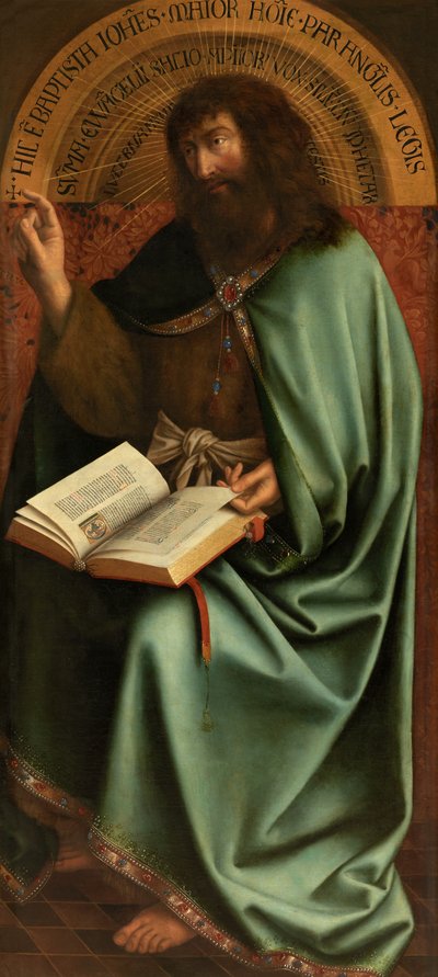 Sankt Johannes Döparen (olja på duk) av Jan van (after) Eyck