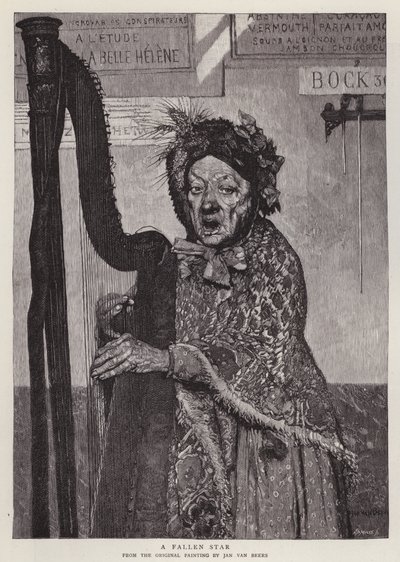 En fallen stjärna (litho) av Jan van Beers