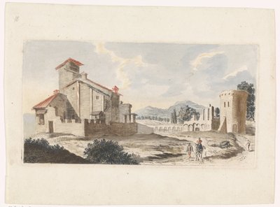 Italienskt landskap med en man på en mula av Jan van Call (I) (attributed to)