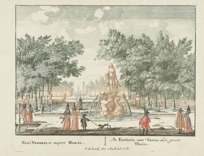 Venusfontänen i den stora trädgården på Het Loo-palatset Gesichte van het Famous Loo som andra kungahus (serietitel) Admirandorum quadruplex spectaculum (serietitel) av Jan van Call (I)