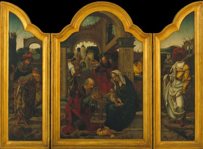 Triptych with the Epiphany av Jan van Dornicke
