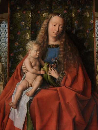 Detalj av jungfrun och barnet med kanon Joris van der Paele av Jan van Eyck