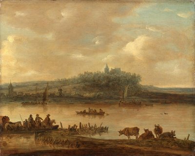 Utsikt över Rhen och Elterberg av Jan van Goyen (manner of)